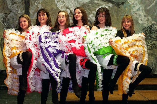 Can-Can girls, from left, Katherine Archer, Lucy Rutter, Carlene Johnson, Danielle McDermott, Claire Gelderd and Sarah Healey rehearse for the Old Time musical being staged at Mount St Mary's School in Richmond Hill.