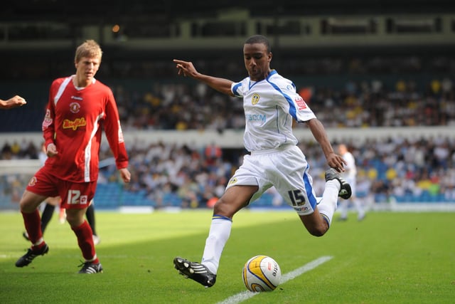 Fabian Delph on the attack against Crewe Alexandra at Elland Road in September 2008. He scored in a 5-2 win.