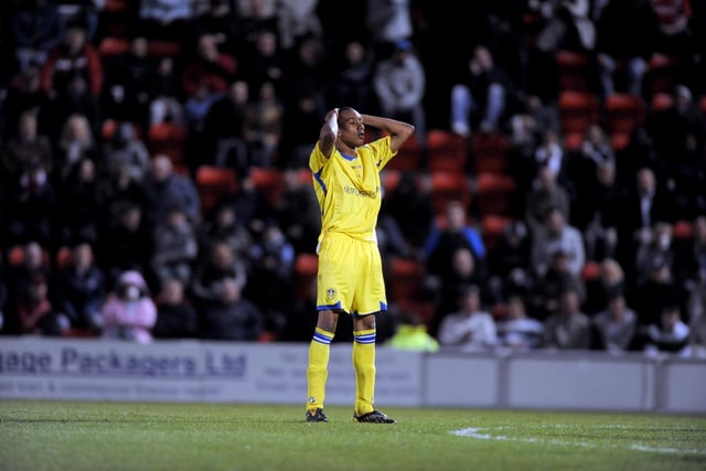 Fabian Delph holds his head after watching his shot from just outside Leyton Orient's goal mouth go narrowly wide during the League One clash at the Matchroom Stadium in April 2009. The game finished 2-2.