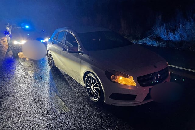 This Mercedes was stopped after the driver was seen using a mobile phone by police whilst driving along the M6 northbound. The vehicle was also found to have an expired MOT.