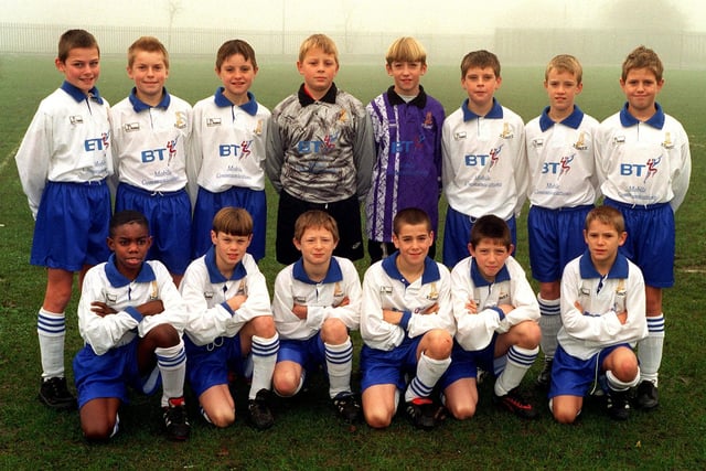 This is Leeds Schools FA Under 11s "A" team. Pictured, back from left, Andrew Findleton, David Walls, Gavin Huxall, Ben Carss, Tom Annal, Shaun Stevenson, Andrew Murphy, Paris Thompson. Front: Micah Richards, Erik Seed, Richard Batley, Christopher Pacevitch, Andrew Bennett, Daryl Boland.
