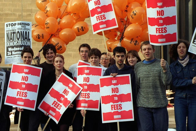 'Say no to fees' was the no-nonsense message from Leeds University students who spent a day marching in protest over the issue.