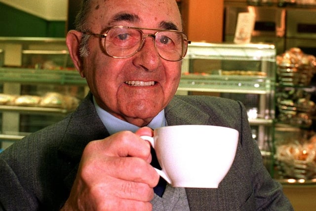 Marks and Spencer opened its first ever in-store coffee bar at its Leeds city centre store. Harry Seddon, who retired as an M&S operations supervisor after 51 years, cut the ribbon.