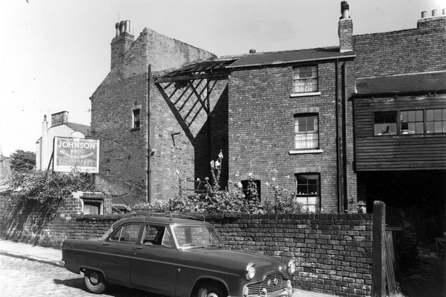West End Terrace, the premises of Johnson Bros, building contractors, pictured in August 1961.