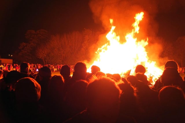 Crowds at the Mirfield bonfire and fireworks display in 2012