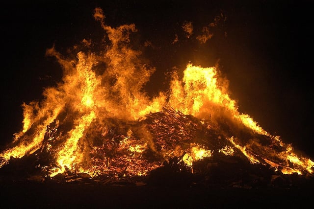 The bonfire at Mirfield Showground in 2002