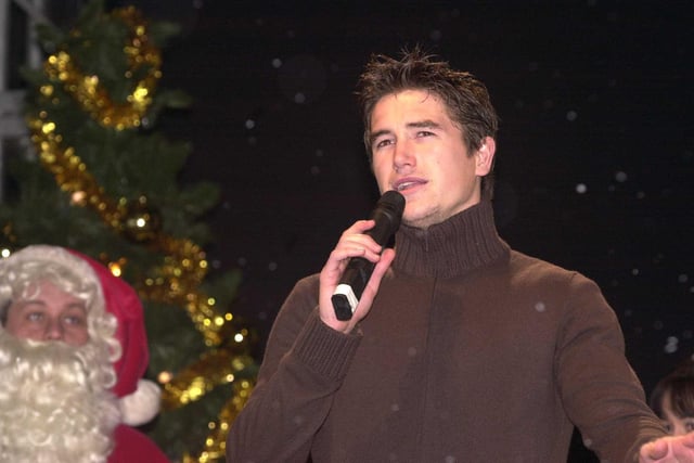 Leeds United star Harry Kewell switched on the Christmas Lights in the city centre.