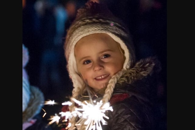 Mia Newton enjoying the fireworks in Thornes Park in 2013.