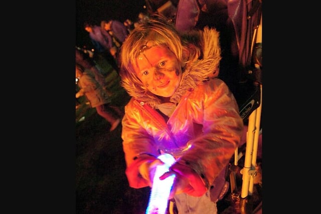 Masie Jenkinson with her light saber at Upton rugby club in 2009.