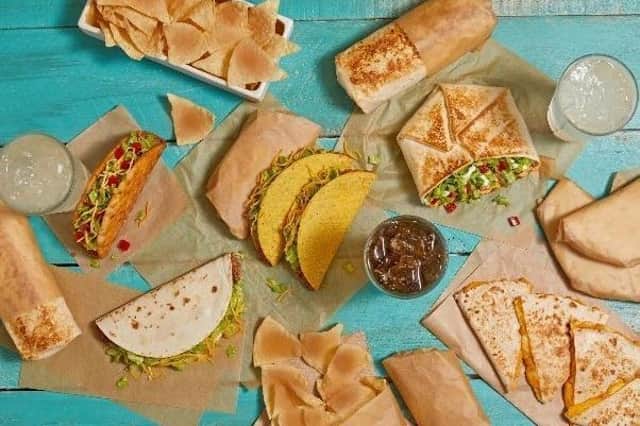The Taco Bell menu with Mexican-inspired food