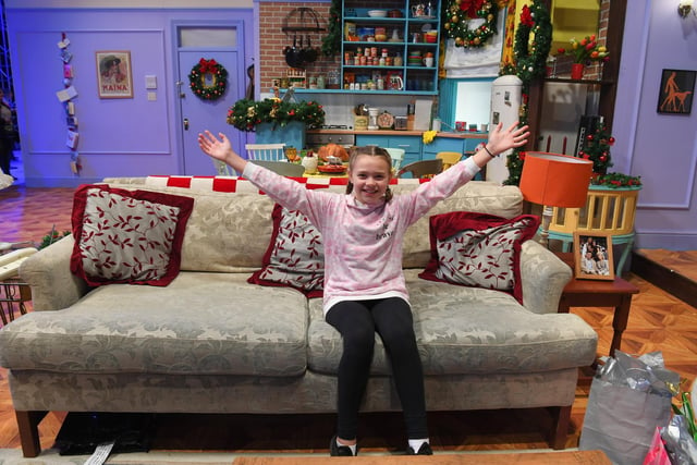 Lyla Smith, aged nine, gets settled in at Monica's apartment