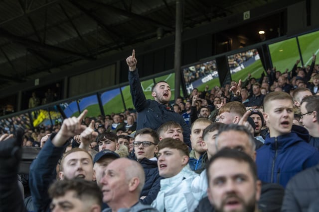 Leeds United fans inside Elland Road on Saturday during the Whites' clash with Leicester City.