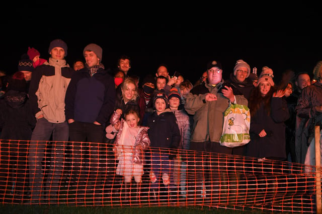 Crowds gathered on the Stray to see the spectacular bonfire and fireworks display