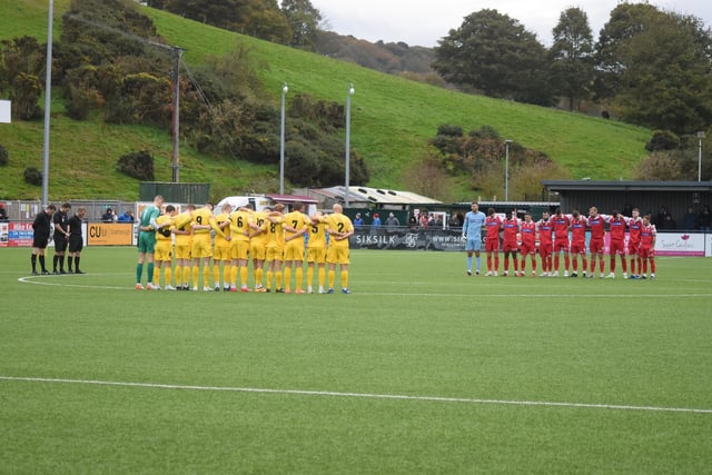 The players observe two minute's silence