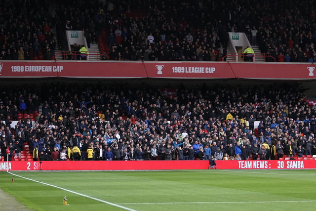The away end at the City Ground was packed with 1,917 PNE fans on Saturday