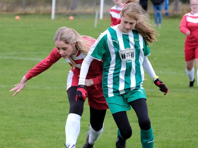 Boro's Jess Morgan battles for the ball

Photo by Richard Ponter