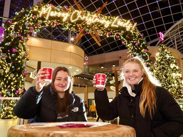 The ski bar is now open for shoppers to enjoy a tipple
