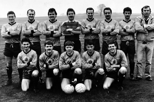 Beeston St. Anthony's pictured in January 1988. Back row, left to right, is Chris Duggan, Mark Elmy, Kevin Jordan, Mick Wesden, Paul Chadwick, Ron Sellars, Brian Wood and Terry Rowe (manager). Front, from left, is Richard Haigh Brian Townend, Glen Smith (captain) Neil Doughty and Mick Ford
