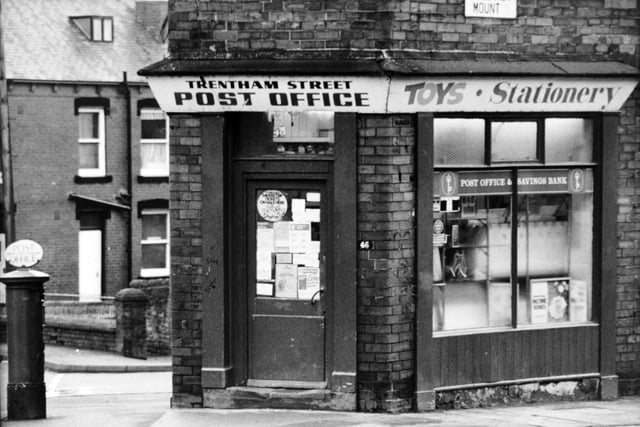 Beeston's Trentham Street sub post office pictured in January 1985.