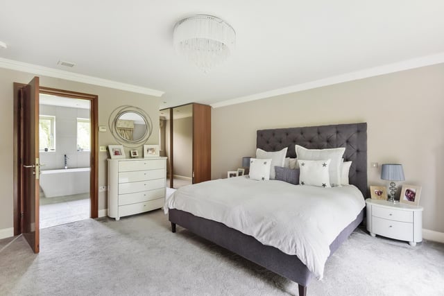 The master suite has a dressing area, a luxurious en-suite and a Juliet balcony.