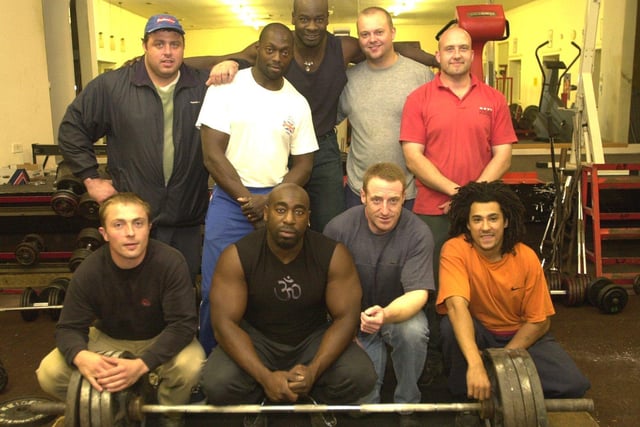 British powerlifting champions who were all members of Armley's Transformations Gym. Pictured, back from left, are Andy Bolton, David Carter, Paul Reynolds, Darren Jowitt and Colin Whiteley. Front: Nick Milner, Brian Reynolds, Ronnie Gordon and Stuart Fagg.