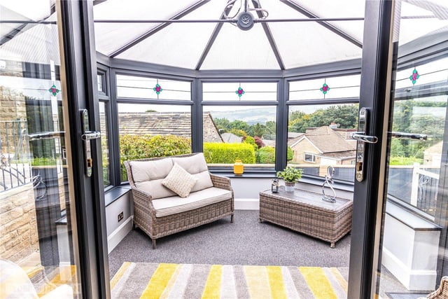 This attractive room has views out to the coutryside beyond the village.