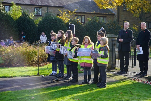 School pupils read poems about peace