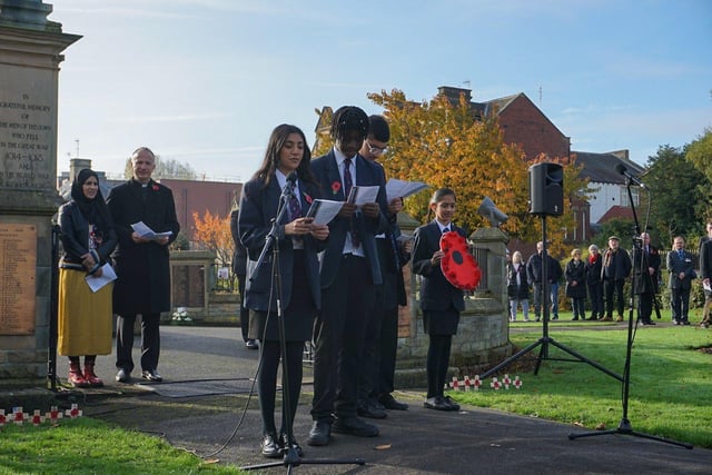 Students read poems for peace