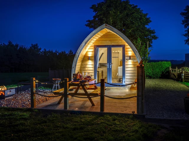 A glamping pod on the property's land - and it carries permission for seven more pods.