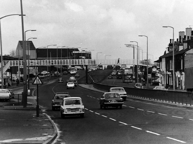 A view of York Road taken from the junction with Lupton Avenue and looking towards the Shaftesbury cinema in May 1975.