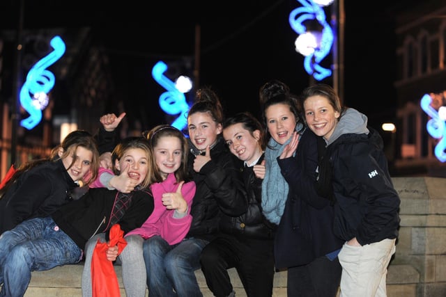 Wigan's Christmas Cracker town centre lights switch on 2011:  Youngsters enjoying the lights