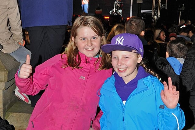 Ellie Roberts, 10, from Stubshaw Cross, left, and Ellie-Jo Chappell, 10, from Platt Bridge enjoy the show.