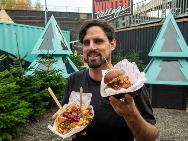 Jimmy Mack with some of the food he'll be serving at the Chow Down Winter Village.