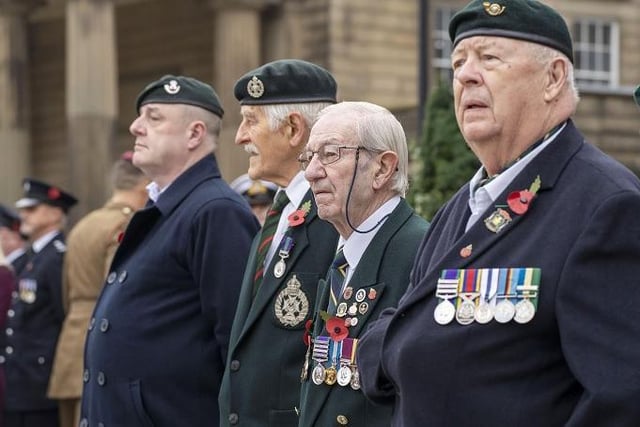 Servicemen past and present were at Wakefield war memorial.