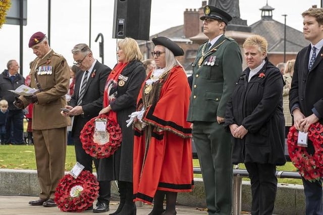 The Mayor of Wakefield Coun Tracey Austin laid a wreath at the memorial.