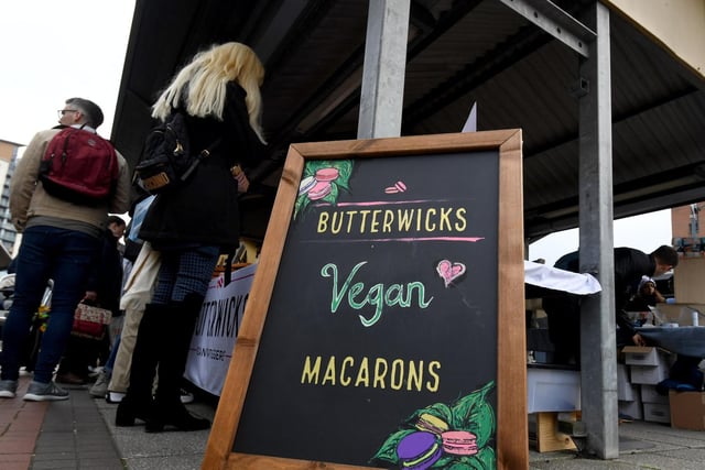 Open from 10.30am until 4pm, the Great Yorkshire Vegan Market tempted visitors with delicious macarons on sale from Butterwicks Vegan Patisserie.