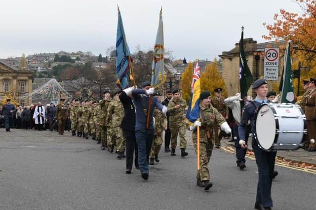 Batley's Remembrance Sunday parade. Photo by Mike Clark