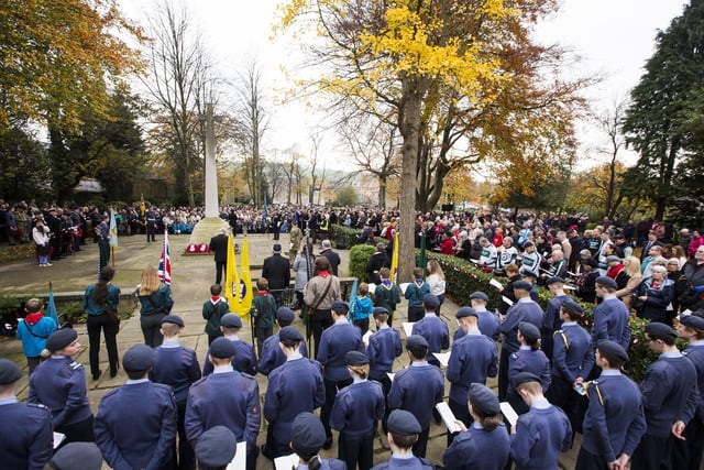 Mirfield's Remembrance Sunday service at Ings Grove Park