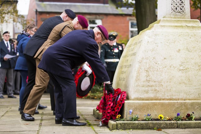 Wreath-laying at the service