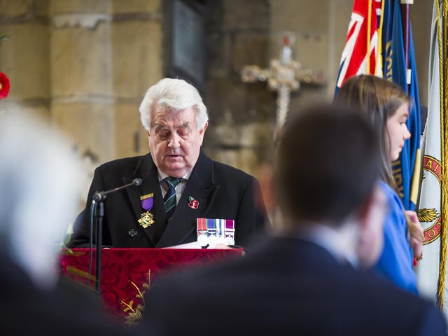 Former mayor Jim Dodds at Dewsbury Minster