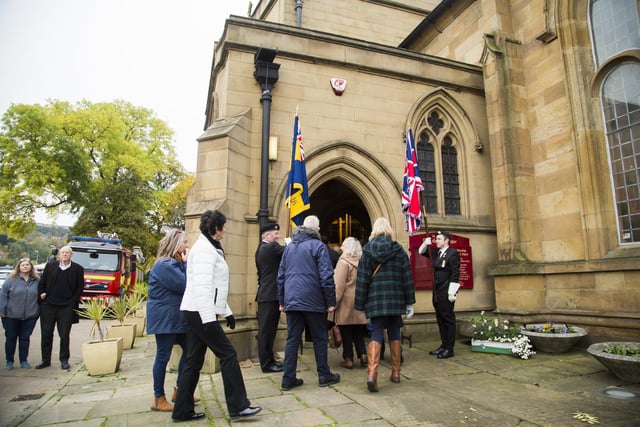 Arriving for the service at Dewsbury Minster