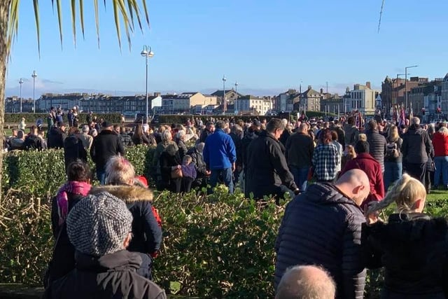Hundreds of people attended the Remembrance Day service and parade in Morecambe on Sunday. Picture by Charles D Cookson.