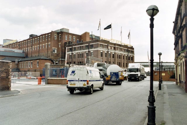 The entrance to Tetley's Brewery in October 1999.