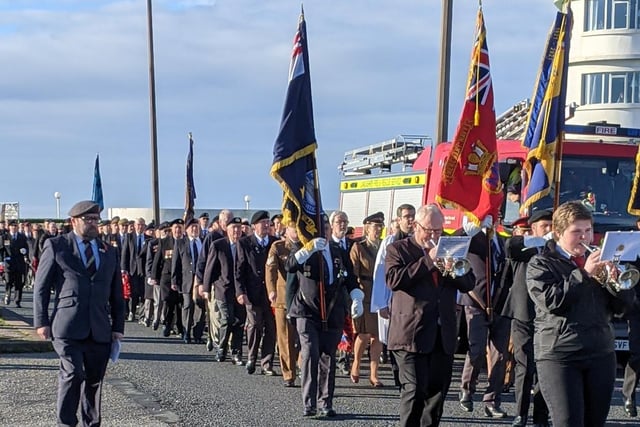 The Remembrance Day parade in Morecambe on Sunday. Picture by Helen Trainor.
