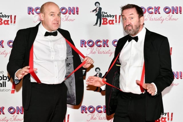Comedians and TV stars of Not Going Out Tim Vine and Lee Mack pictures Darren Nelson