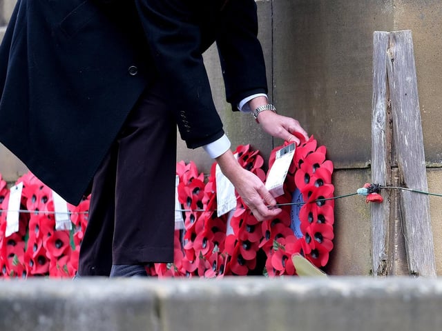 Laying a wreath