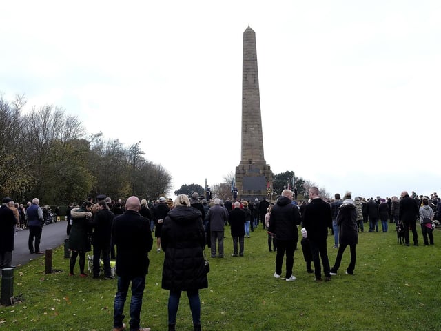A large number of people gathered at Oliver's Mount