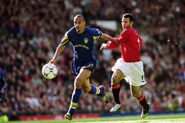Rio Ferdinand gets the better of Manchesre United's Ryan Giggs during the Premiership clash at Old Trafford in October 2001. The game finished 1-1.