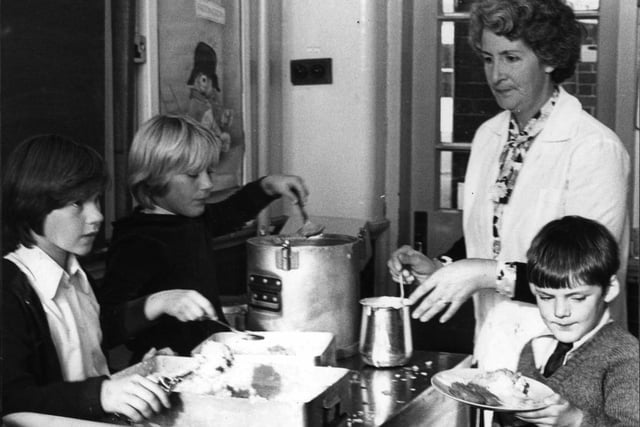 School dinners prepared at Marton Central Kitchen were served up at many Blackpool schools including Hawes Side, pictured here in 1979