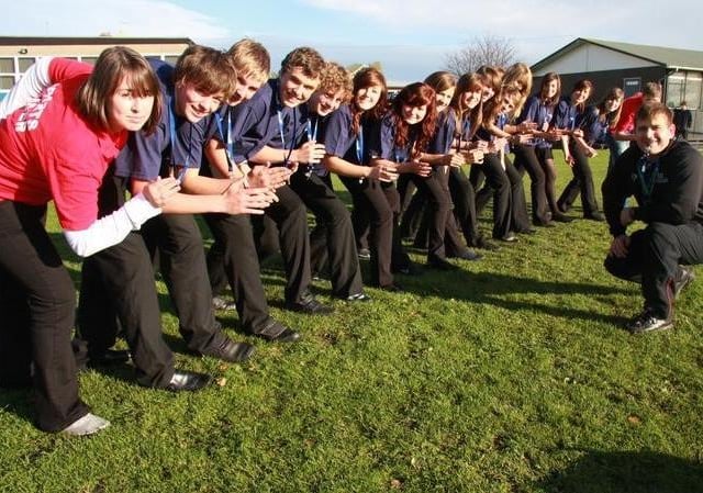 And they’re off! Young leaders from Whitby Community College with teacher Pete Woolley.